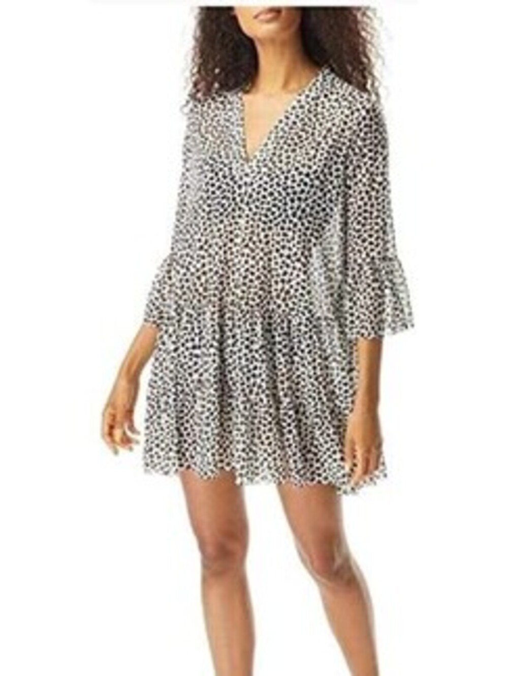 Coco Reef Womens Leopard Print Swim Cover-Up Dress Size L